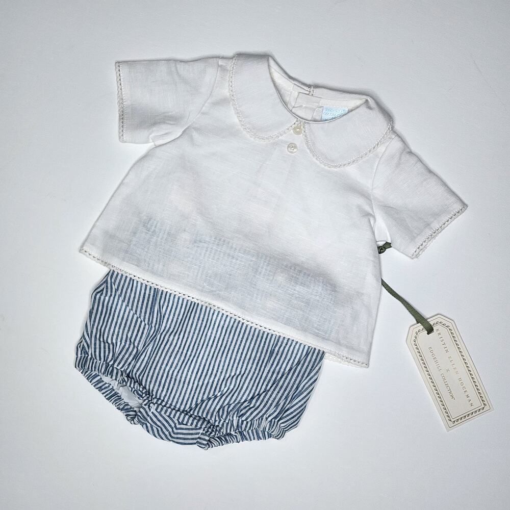 Edgehill Collection Kristin Hockman Baby Boy Linen Shorts Set Size 3 Months